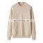 100% Cashmere Women's Pullover Casual Solid Crew Neck Winter Knitted Sweater with Front Logo