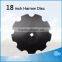 18" x 3 Notched,Teethed disc harrow blades
