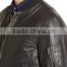 Rib collar leather jacket low prices