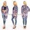 Floral Print Batwing Sleeve Cardigan Fashion Blouse Designs 2015