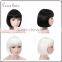 10inch straight flat bang short bob hair cosplay wig natural black color