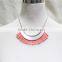 Coral Suede w/ Smooth Metal Statement Neckalce Snake Chain 2016 Fashion Style Wholesale