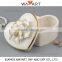 high quality heart shaped gold rim daisy flower trinket box