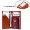 Hot selling leather cover of travel passport holder with luggage tag