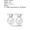 Freshwater fashion button pearl earring size 9-9.5mm AAA double sided pearl earrings