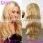 Top Grade 22" Blonde Brazilian Hair Full Lace Wig Color #27 Blonde Wig