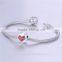 X123A European Fine Engagement Occasion Red Zircon Birthstone Charm Personalized Engraving Round Bead