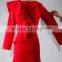 J--00103 red long sleeve muslim evening dress customized tassles o neck evening gown
