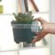 dark green square Lovely mini plastic flower pots for seed nursery planter