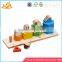 Wholesale high quality wooden cake shape stacking tower lovely baby wooden cake stacking tower toy W13D043