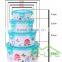BPA free microwavable refrigerator round plastic food storage container with lids
