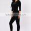 Bodycon Jumpsuit Set Women's Sexy Tops and Long Pants Two-piece Set Club Velvet Jumpsuits