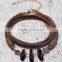 quality natural stone charms genuine leather bracelets mix wraps charms leather bracelets with unique big stone charms