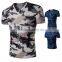 High Quality Summer Casual Clothes V-Neck Short Sleeve Camo Print T-Shirt for Men