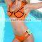 Neoprene suit bikinis woman swimwear color block swimsuit 2017