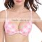 Sexy Nylon Material mature Women Bikini Padded Bra pink