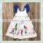 2017 Factory provide best price baby clothes 3-5 year old girl dress print colorful flags ruffle sleeve maxi dress for baby