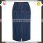 High quality latest model denim skirt high waist with belt long skirt