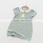Short sleeve pure color sweet style baby girl casual dress