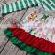 2016 Yawoo Green Stripe Sequin Deer Patterns Tunic Dress and Ruffle Pants Little Girls Christmas Clothes