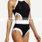 Fashion Ladies Solid Swimwear Bandage Beachwear Women's One piece Swimsuit Sexy Monokini Bathing Suit