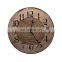 Vintage Engraved World Map Wooden Wall Clock