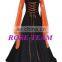 Rose Team-Free Shipping Custom-made Black And Coral Dress Medieval Luxurious Victorian Dress Sexy Carnival Halloween Costume