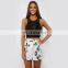 New design sleeveless off back black crochet top for women