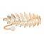 Elegant Golden Metal Leave Bracelet Crystal Bangle Simple Ring Bracelet