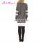 Private Label Gray Women Casual Autumn Base Ball T-Shirt long latest blouse designs
