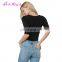 Wholesale Price black Reversible three quarter sleeve wholesale blouse modern tshirt