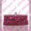 Aidocrystal Luxury big diamond rhinestone deep pink peep toe glitter wedding shose high heel