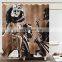 Top sale black African American woman singer toilet cover shower curtains set