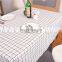 Stone washed Square luxury table cover 100% Flax Natural linen Plaid Pattern Table Clothes For banquet use