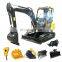 CE/EPA/EURO 5 FREE SHIPPING chinese mini digger mini excavator prices with thumb bucket for sale