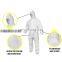 Disposable Clothing with Hood PP Suit Elastic Cuffs Front Zipper Closure