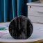 Creative Black Metal Semicircle Flat Jingdezhen Ceramic Vase For Showroom Table Decor