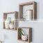 Solid surface wall shelf for storage rustic wood