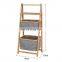 3 Tier Collapsible Bamboo Laundry Basket Hamper with 3 Linen Fabric Box Laundry Basket