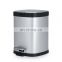 High quality square pedal waste bin stainless steel  kitchen recycling bin different color home recycling bin