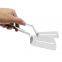 Multi purpose Double Sided Stainless Steel Flat Fish Turner Steak Spatula Clip BBQ Spatula Food Tong for Kitchen Cooking