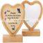 Heart Shaped Magnet Stand Sublimation Blank Bamboo Photo Picture Frame Desktop Decoration Valentine's Gift