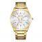 CURREN Top Brand Men's Watch Solid Steel Band Week Calendar Watch Quartz Men's Gold Watch