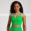 Factory Wholesale Women Long Line Cross Back Strappy Shockproof Sports Fitness Wear Nude Feeling Padded Gym Yoga Bra Top
