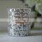 Online / Luxe Frosted White Quilted Vase Votive/Glass Tealight Candle Holder Votive /White Glitter Wedding Decorations