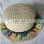 Hot sale paper braid& knit tassel panama hat for sale