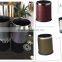 Stainless Steel Leather Room Dustbin (A-087)