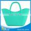 High quality fashion waterproof peacock green silicone beach bag