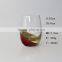 Wholesale red gold color design stemless egg shaped wine glass popular handblown crystal