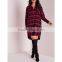 Ladies plus size checked shirt dress red XXL - 6XL